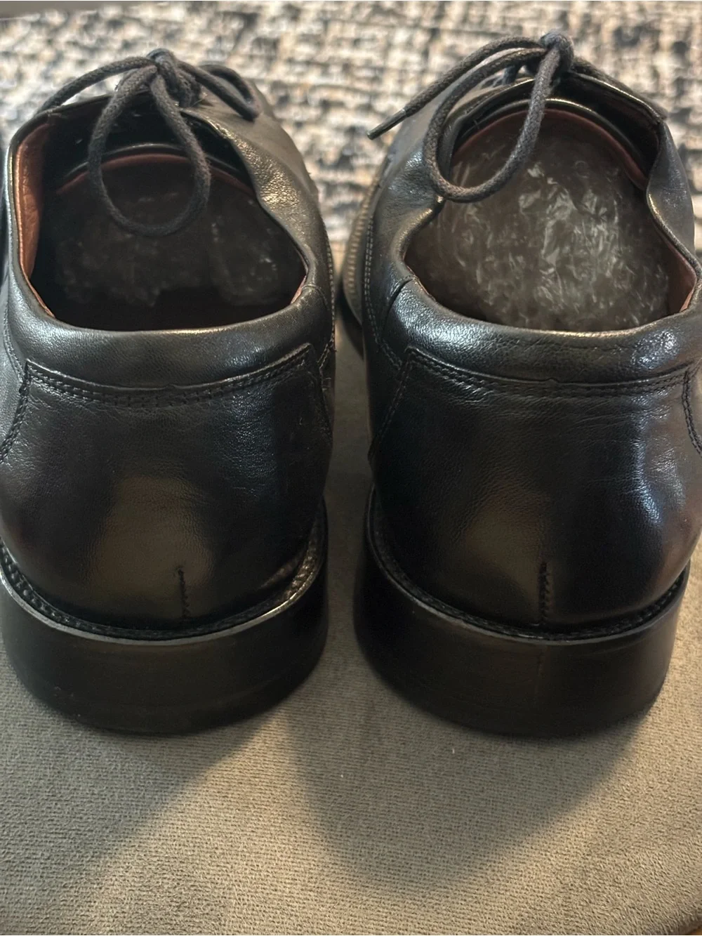 Men's Johnston & Murphy 9w Black Leather Lace-Up Dress Shoes(1)